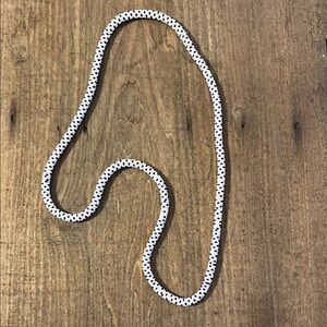 Purple and White Beaded Necklace